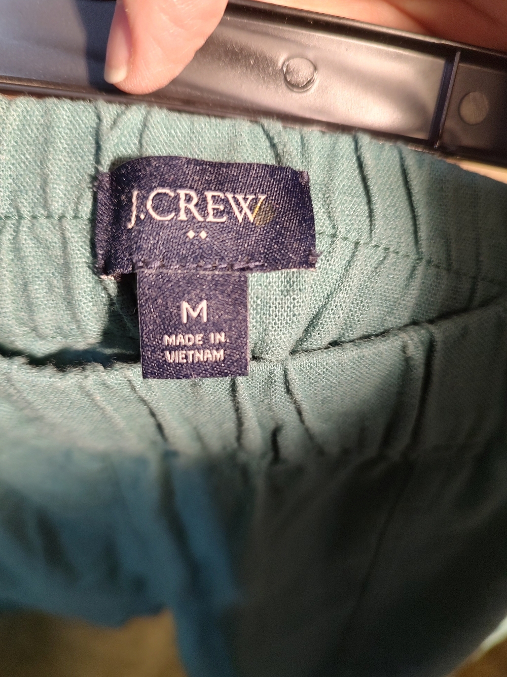 J. Crew High-Waist Teal Linen-Blend Shorts - Picture 3 of 4